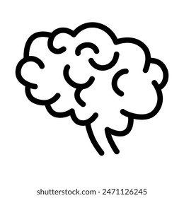 Brain line icon. Clipart image isolated on white background