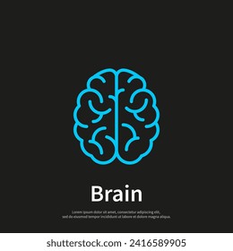 Icono de línea de cerebro. Idea cerebral creativa, tormenta de ideas. Señal delgada de innovación, solución, logo educativo. plantilla de logotipo web ui ux. Ilustración vectorial eps 10.