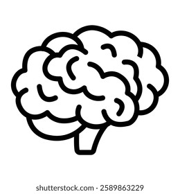 Brain Line Icon Design For Personal And Commercial Use