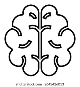 brain line icon design. brain thin black outline symbol vector illustration. editable stroke icon on transparent background.