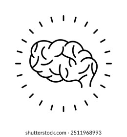 Brain line icon editable stroke isolated idea concept symbol