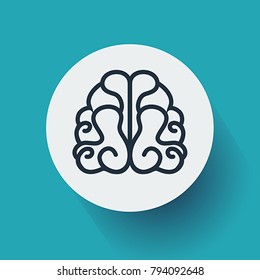 Brain line icon. Flat design. Vector, illustration eps10