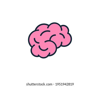 Brain line icon. High quality outline symbol for web design or mobile app. Thin line sign for design logo. Color outline pictogram on white background
