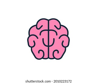Brain line icon. High quality outline symbol for web design or mobile app. Thin line sign for design logo. Color outline pictogram on white background
