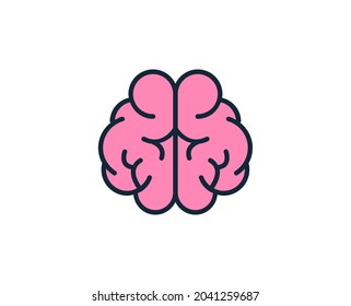 Brain line icon. High quality outline symbol for web design or mobile app. Thin line sign for design logo. Color outline pictogram on white background