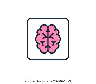 Icono de línea de cerebro. Símbolo de esquema de alta calidad para diseño web o aplicación móvil. Firma de línea delgada para el logotipo de diseño. Pictograma de contorno de color sobre fondo blanco