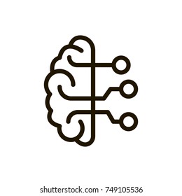 Brain  line icon. High quality black outline logo for web site design and mobile apps. Vector illustration on a white background.