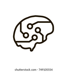 Brain  line icon. High quality black outline logo for web site design and mobile apps. Vector illustration on a white background.