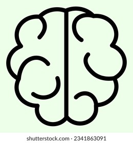 Icono de línea de cerebro. Pictograma de estilo con símbolo de inteligencia o mente humana sobre fondo blanco. El desarrollo y la idea marca el diseño web de concepto móvil. Gráficos vectoriales.