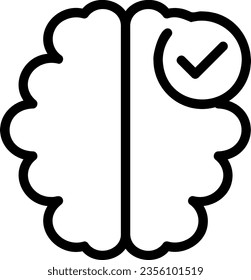 vector de ilustración de icono de línea cerebral
