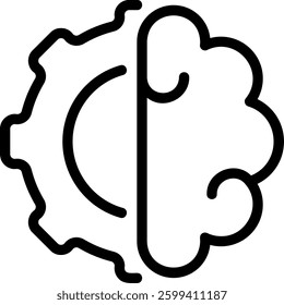 brain line icon illustration vector
