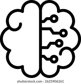 brain line icon illustration vector