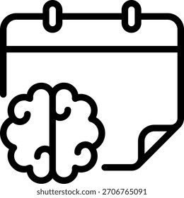 Vector de ilustración de icono de línea cerebral