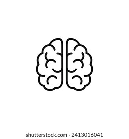 Brain line icon isolated on white background