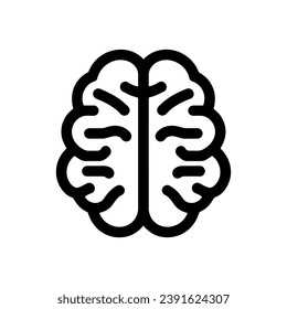 Brain line icon isolated. Vector illustration