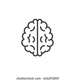 Brain line icon, outline vector sign, linear style pictogram isolated on white. Symbol, logo illustration. Editable stroke. Pixel perfect