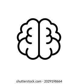 Brain line icon, sign or symbol. Premium pictogram in trendy outline style. Brain pixel perfect vector icon isolated on a white background.