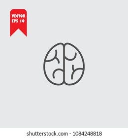 Brain line icon vector