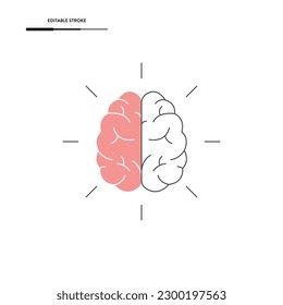 Brain Line Icon Vector Design.