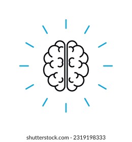 Brain Line Icon Vector Design.