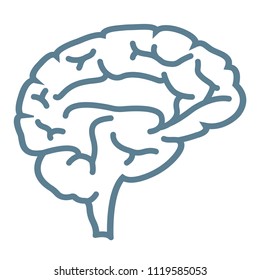 Brain line icon. Vector illustration