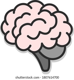 brain line icon. Vector illustration isolated on a white background. 