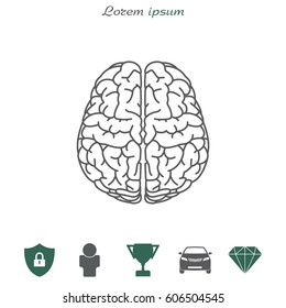 Brain line icon. vector illustration