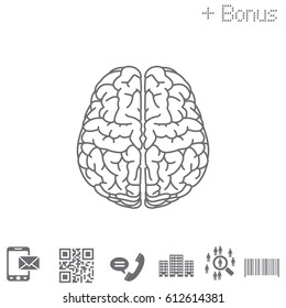 Brain line icon. vector illustration