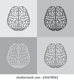 Brain line icon. vector illustration