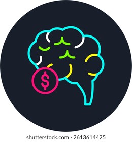 Brain Line Multi Colour Circle