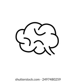 Icono de línea cerebral simple. Imagen Clipart aislada sobre fondo blanco