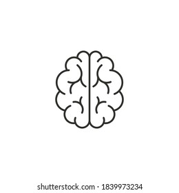 Brain line symbol, mind icon on a white background, Vector isolated linear illustration.