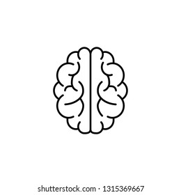 Brain Line Thin Simple Icon On White Background