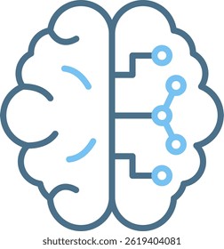 Brain Line Two Colour Icon