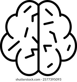 Brain Line Vector Icon Design