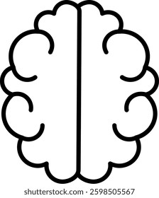 Brain Line Vector Icon Design