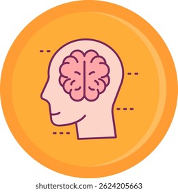 Brain Line vector Icon Design