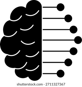 Brain Line vector Icon Design
