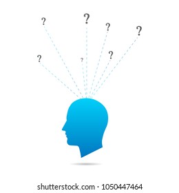 brain line vector illustration. confuse mind.
