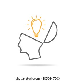 brain line vector illustration. Idea mind. creative thinking.