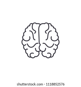 Brain linear icon concept. line vector sign, symbol, illustration.