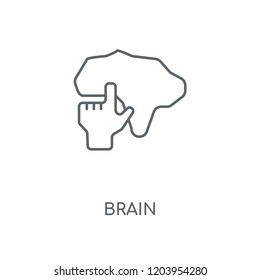 Brain linear icon. Brain concept stroke symbol design. Thin graphic elements vector illustration, outline pattern on a white background, eps 10.
