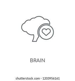 Brain linear icon. Brain concept stroke symbol design. Thin graphic elements vector illustration, outline pattern on a white background, eps 10.