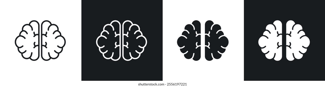 Brain linear icon set for app, and web design.
