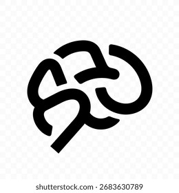 Brain linear vector design icon