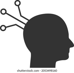 Brain link vector pictograph. Flat illustration iconic design of brain link, isolated on a white background.