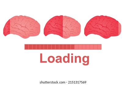 Brain loading icon. vector illustration