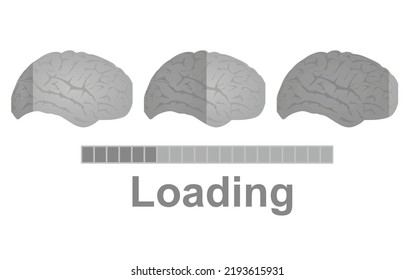 Brain loading icon. vector illustration