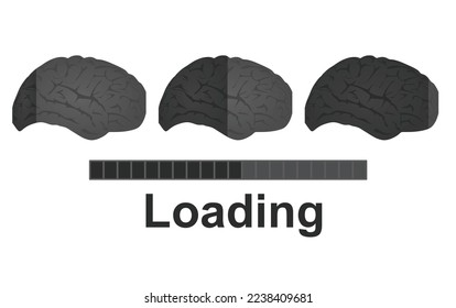 Brain loading icon. vector illustration