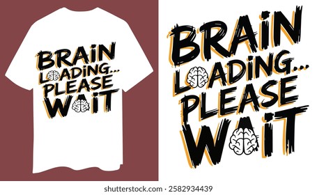 Brain Loading Please Wait Pixel Glitch T Shirt